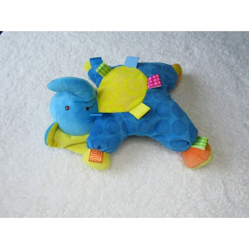 Taggies Mary Meyers Blue Elephant Crinkle Feet Soft Plush 12